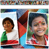 Multicultural Kids Postcards Straight Border Trim (39''=99cm)