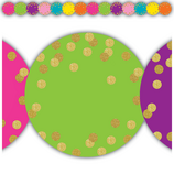 Confetti Circles Die-Cut Border Trim, 12pcs 2.75''x35''(6.9cmx88.9cm), total (35'=10.6m)