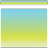 Aqua and Lime Color Wash Straight Border Trim 12 pieces (3'' x 35'')(7.6cmx88.9cm) total length of 35'(10.6m)
