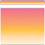 Pink and Orange Color Wash Straight Border Trim, 12pcs 3''x35''(9.6cmx88.9cm)