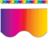 Multicolor Scalloped Border Trim,12pcs 2.75''x35''(6.9cmx88.9cm), total (35''=10.6m)