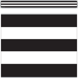 Black &amp; White Stripes Straight Border Trim, 12 strips 3''x35''(7.6cmx88.9cm), total(35ft=10.6m)