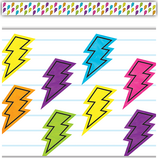 Brights 4Ever Lightning Bolts Straight Border Trim, 12pcs 3''x35''(7.6cmx88.9cm), total (35'=10.6m)
