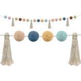 Everyone is Welcome Pom-Poms and Tassels Garland (60''=152.4cm)