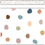 Everyone is Welcome Painted Dots Straight Border Trim, 12pcs 3''x35''(7.6cmx88.9cm), total (35'=10.6m)