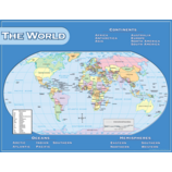 World Map Chart 17''x22''(43cmx55cm)