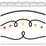 Squiggles &amp; Colorful Dots Die-Cut Border, 12pcs 2.75''x35'(6.9cmx10.6m)