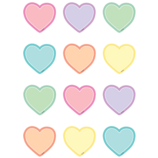 Pastel Pop Hearts Mini Accents 2.6''(6.6cm) 36pcs
