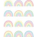 Pastel Pop Rainbows Mini Accents, 6 colors 2.6''(6.6cm) 36pcs