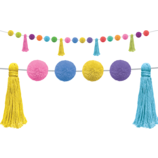 Colorful Pom-Poms and Tassels Garland (60''=152.4cm)