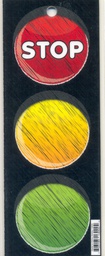 [ASHX13000] TRAFFIC LIGHT CARD STOP GO (3''X9'')(7.6cmx22.8cm) LAMINATED