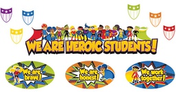 [CDX110314] Super Power Heroic Students Mini Bulletin Board Set(41pcs)