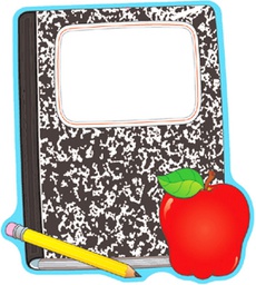 [CDX188002] Composition Book &amp; Apple Two-Sided Decoration (45cm.x 33cm.)