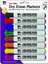 [CHL47828] CHISEL TIP ASST BARREL STYLE (8 PK) DRY ERASE MARKERS(low odor)