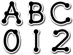 [CTPX4632] Black Dot-to-Dot Uppercase Letter Stickers 2cm(133 Stickers)