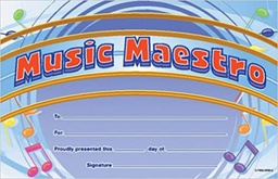 [FSX99043] MUSIC MAESTRO PAT-ON-THE-BACK Awards Certificate (13.9cm x 21.5cm)  (30 pcs)