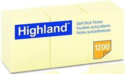 [MMM6539YW] STICKY NOTES HIGHLAND YELLOW 1.5&quot; x 2&quot; (3.8cm x 5cm) 12 per pack