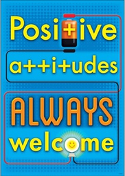 [TAX67051] Positive attitudes ALWAYS welcome.Poster (48cm x 33.5cm)