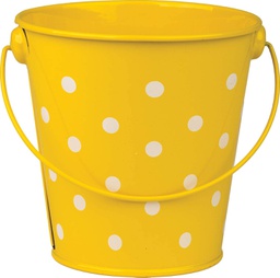 [TCR20828] Yellow Polka Dots Bucket (4.1''=10.4cm)