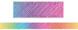 [TCR3418] Colorful Scribble Straight Border Trim, 12pcs 3''x35''(7.6cmx88.9cm), total (35'=10.6m)