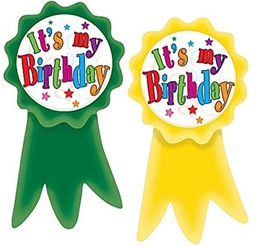 [TCR4851] Birthday Ribbons Wear 'Em Badges (16pcs)