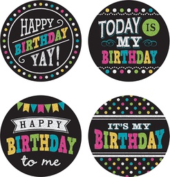 [TCR5601] Chalkboard Brights Happy Birthday Wear ’Em Badges (32pcs)
