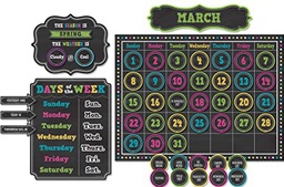 [TCR5615] Chalkboard Brights Calendar Bulletin Board (84pcs)