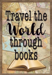 [TCR7438] Travel the World Through Books Positive Poster 13.3''x19''(33.7cmx48.2cm)