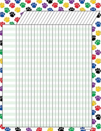 [TCR7622] Colorful Paw Prints Incentive Chart (17''x22'')(43cmx55.8cm)