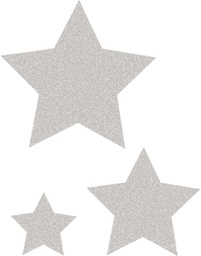 [TCR77026] Silver Glitz Stars Accents - Assorted Sizes  (15.2cm) 6&quot;, (11.4cm) 4.5&quot;, (6.6cm) 2.6