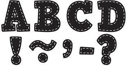 [TCR77309] Black Stitch Bold Block  Magnetic Letters (3&quot;=7.6cm)(55 pcs.)
