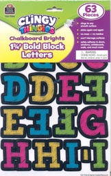 [TCRX77316] Chalkboard Brights Bold Block  Clingy Thingies Letters   ( 4.44cm)     (63 pcs)