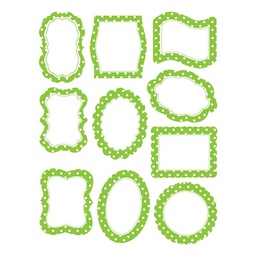 [TCRX4475] Lime Polka Dots Frames Accents10 diff designs 3 each 6''(15cm) (30 pcs)