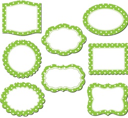 [TCRX77219] Lime Polka Dots Frames Magnetic Accents Write-on/wipe-off (11.4cm)    (8 pcs)