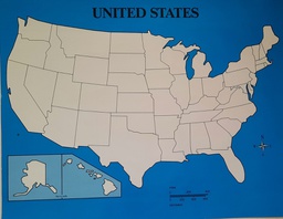 [TX1087] United States Map Chart (56cmx 71cm)