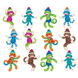 [TX10898] Sock Monkeys Patterns Mini Accent Variety pk.7 1/2cm.x 7cm.(36 pcs.)