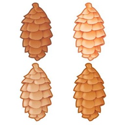 [TX10953] Pinecones Accents Variety Pk.4 designs 18 of each 6''(15cm) (72 pcs)