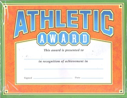 [TX11016] Athletic Award Certificate 21 1/2cm. x 28 cm.(30 sheets)