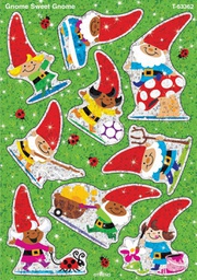 [TX63362] Gnome Sweet Gnome Sparkle Stickers (2 Sheets) (18stickers)
