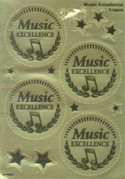 [TX74010] Music Excellence (Gold) AWS 5cm.x 5cm.(8 sheets)32 seals