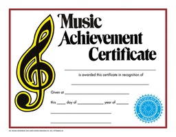 [VAX236] Music Achievement Certificate 23cm.x 30cm.(25  pk.)