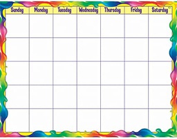 [T27808] Rainbow Gel Wipe-Off Calendar – Monthly 17&quot; x 22&quot; (43cm x 56cm)