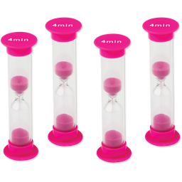 [TCR20696] 4 Minute Sand Timers - Small ( 1” x 3.5”)(2.5cmx8.8cm)