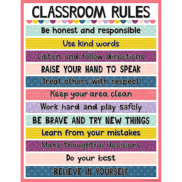 [TCR7453] Oh Happy Day Classroom Rules Chart 17&quot; x 22&quot; (43cm x 56 cm)