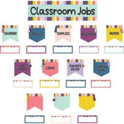 [TCR9024] Oh Happy Day Classroom Jobs Mini Bulletin Board 21&quot; x 6''(53.3cmx15.2cm) (49pcs)
