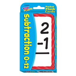 [T23005] Subtraction 0-12 Pocket Flash Cards Two-sided (56cards)