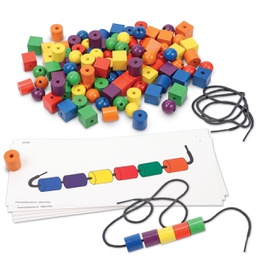 [LER0139] Beads &amp; Pattern Card Set (108 Beads, 2 Laces, 20 Activity Cards)