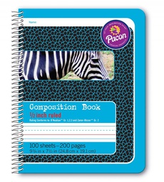 [P2429] COMPOSITION BOOK BLUE SPIRAL .5 RULED 9.75X7.5 100CT
