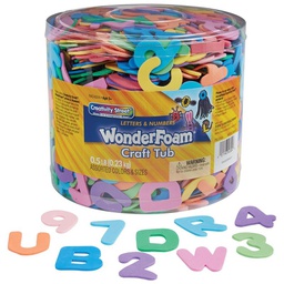 [PAC4304] CREATIVITY STREET WONDERFOAM CRAFT TUB ASSORTED SIZES LETTERS AND NUMBERS 1/2 LB