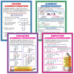 [MCP088] Algebraic Expressions &amp; Equations Poster Set (43cm x 55.9cm) 4 Posters